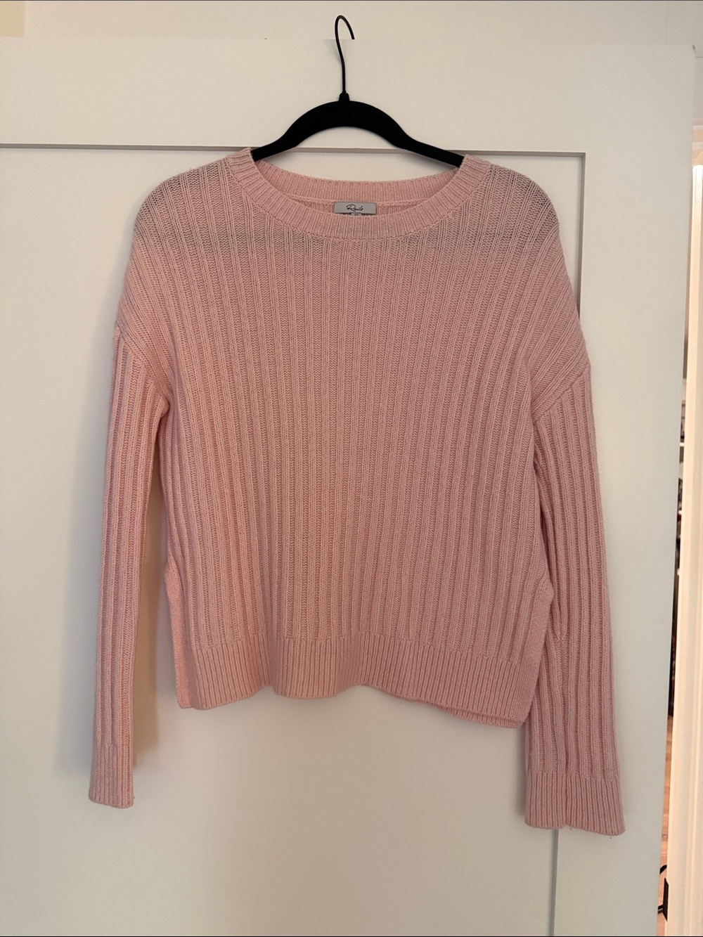 Rails Ribbed Crewneck Sweater - Light Pink